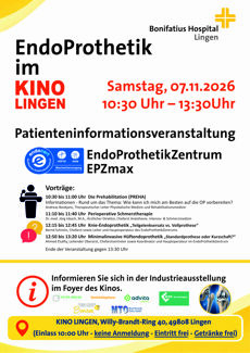 Veranstaltungshinweis Endoprothetik im Kino 7.11.2026
