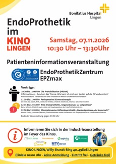 Veranstaltungshinweis Endoprothetik im Kino 7.11.2026