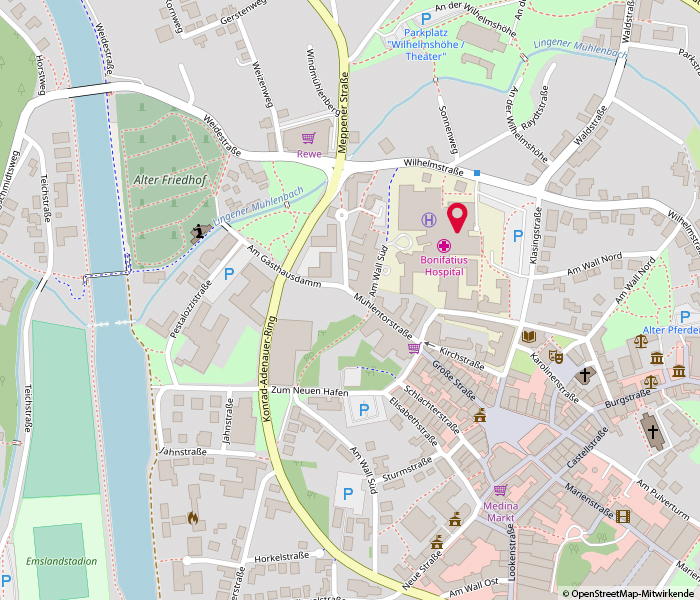 Bonifatius Hospital Lingen Anfahrt Und Lageplan Patienten